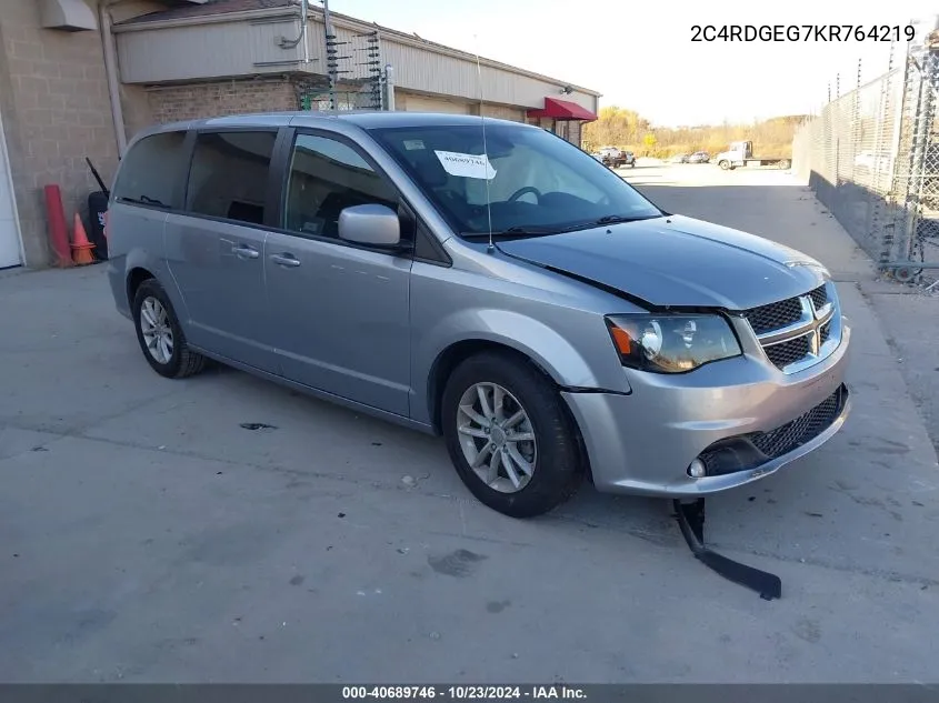 2019 Dodge Grand Caravan Gt VIN: 2C4RDGEG7KR764219 Lot: 40689746