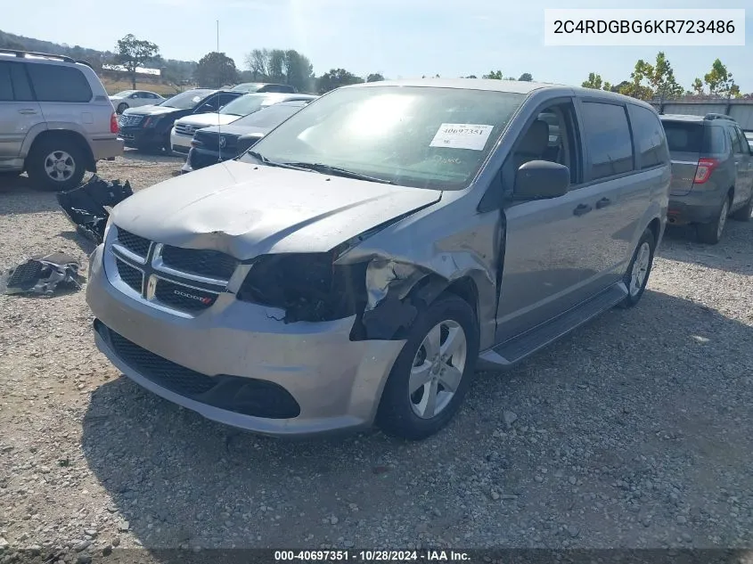 2019 Dodge Grand Caravan Se VIN: 2C4RDGBG6KR723486 Lot: 40697351