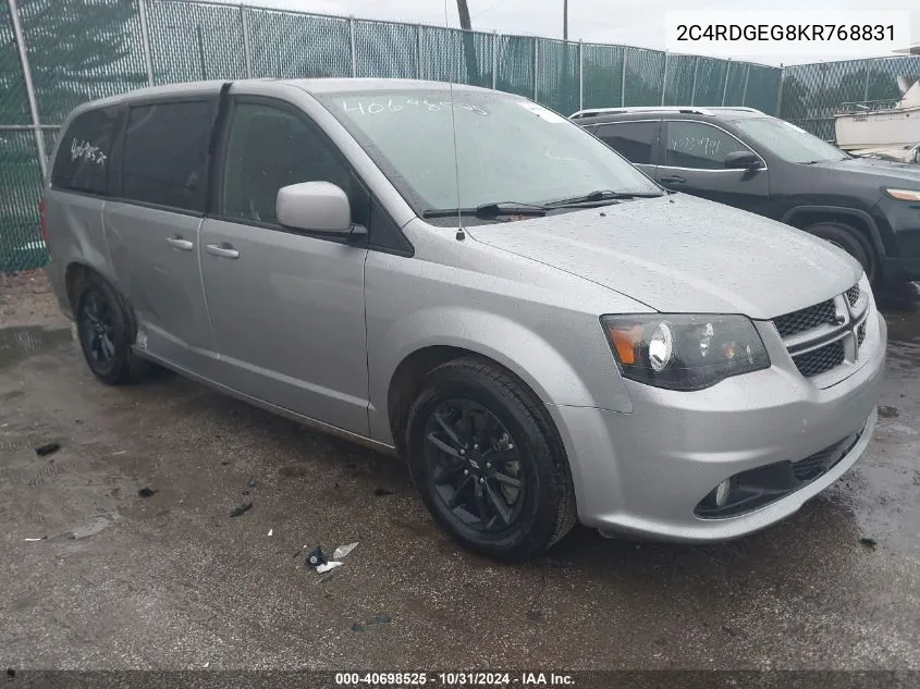 2019 Dodge Grand Caravan Gt VIN: 2C4RDGEG8KR768831 Lot: 40698525