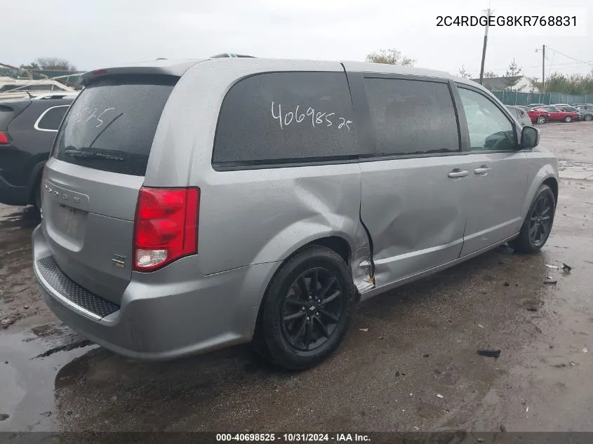 2019 Dodge Grand Caravan Gt VIN: 2C4RDGEG8KR768831 Lot: 40698525