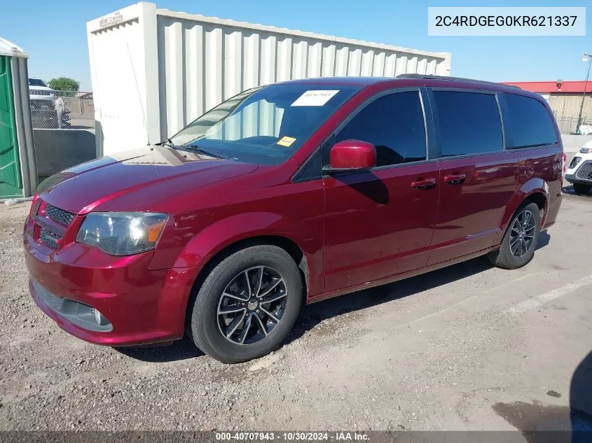 2019 Dodge Grand Caravan Gt VIN: 2C4RDGEG0KR621337 Lot: 40707943