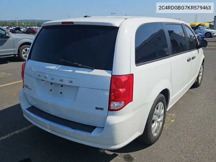 2019 Dodge Grand Caravan Se VIN: 2C4RDGBG7KR579463 Lot: 40719641