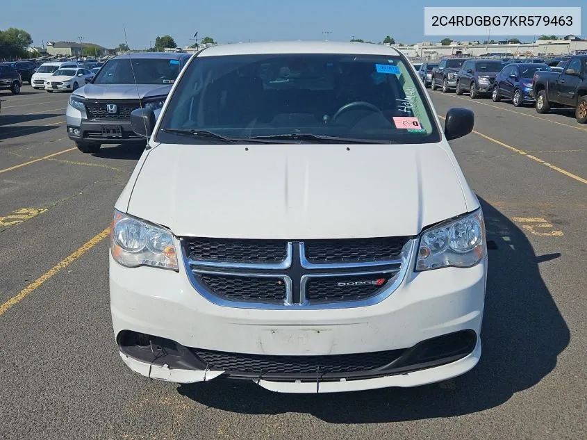 2019 Dodge Grand Caravan Se VIN: 2C4RDGBG7KR579463 Lot: 40719641