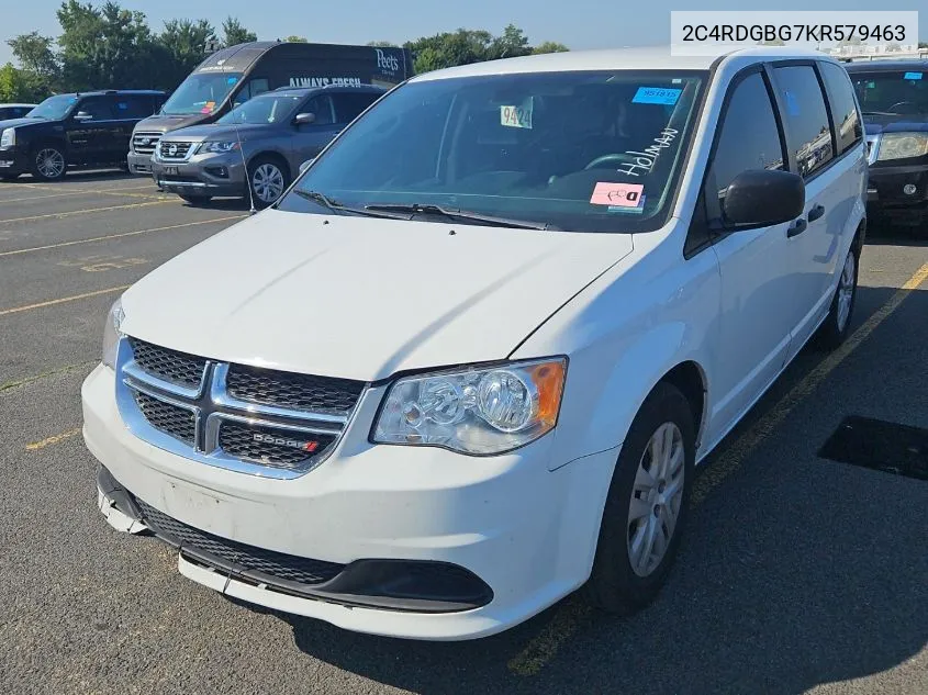 2019 Dodge Grand Caravan Se VIN: 2C4RDGBG7KR579463 Lot: 40719641