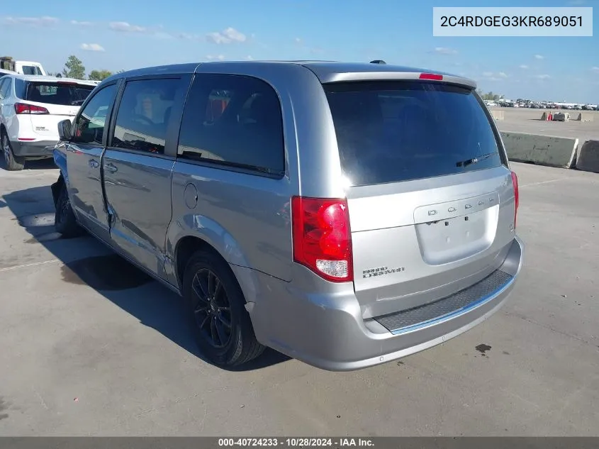 2C4RDGEG3KR689051 2019 Dodge Grand Caravan Gt