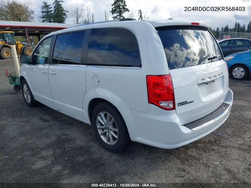 2C4RDGCG2KR568403 2019 Dodge Grand Caravan Sxt