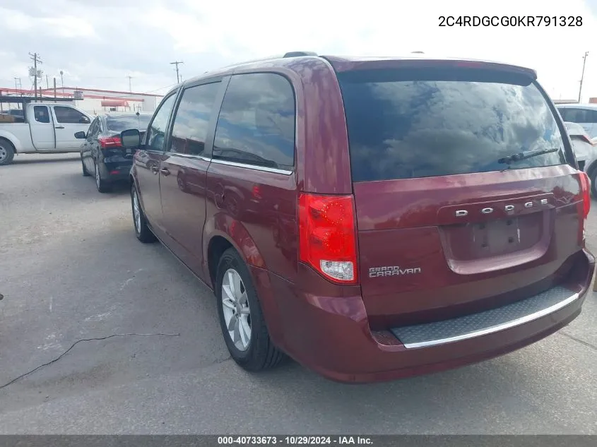 2019 Dodge Grand Caravan Sxt VIN: 2C4RDGCG0KR791328 Lot: 40733673