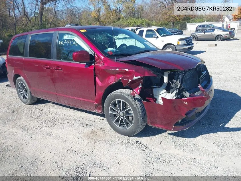 2019 Dodge Grand Caravan Se Plus VIN: 2C4RDGBG7KR502821 Lot: 40744561