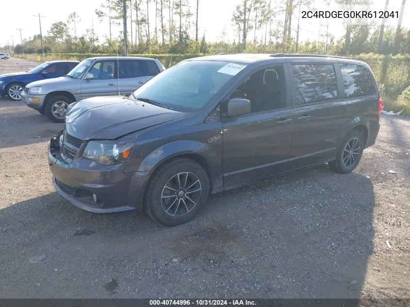 2019 Dodge Grand Caravan Gt VIN: 2C4RDGEG0KR612041 Lot: 40744996