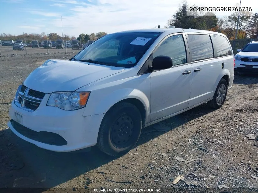 2C4RDGBG9KR766736 2019 Dodge Grand Caravan Se