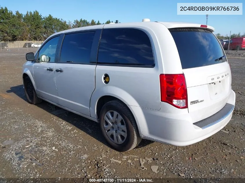 2C4RDGBG9KR766736 2019 Dodge Grand Caravan Se