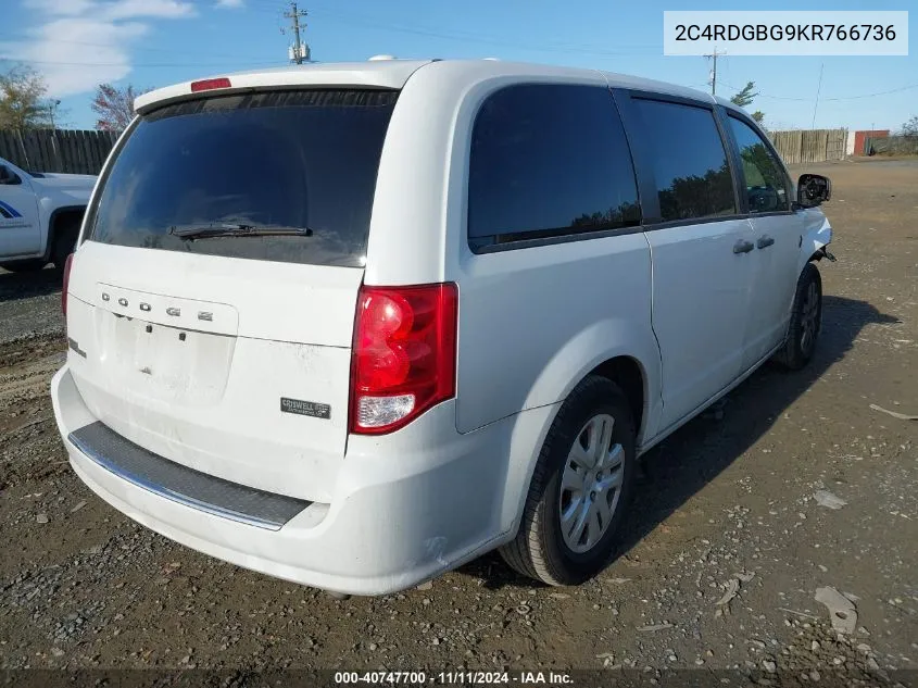 2C4RDGBG9KR766736 2019 Dodge Grand Caravan Se