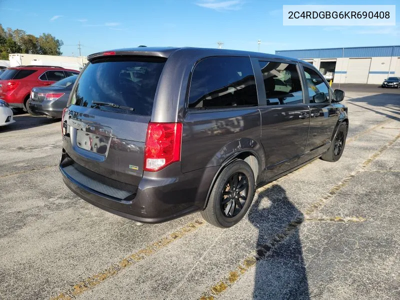 2019 Dodge Grand Caravan Se Plus VIN: 2C4RDGBG6KR690408 Lot: 40757235