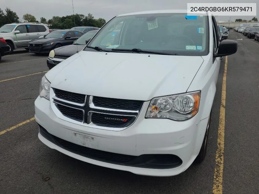 2019 Dodge Grand Caravan Se VIN: 2C4RDGBG6KR579471 Lot: 40775796