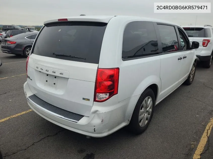 2019 Dodge Grand Caravan Se VIN: 2C4RDGBG6KR579471 Lot: 40775796