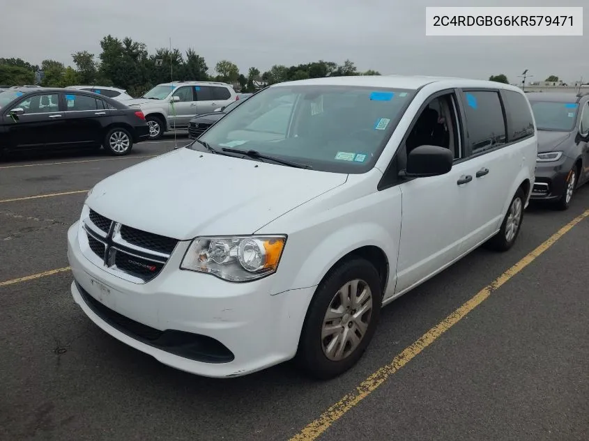 2019 Dodge Grand Caravan Se VIN: 2C4RDGBG6KR579471 Lot: 40775796