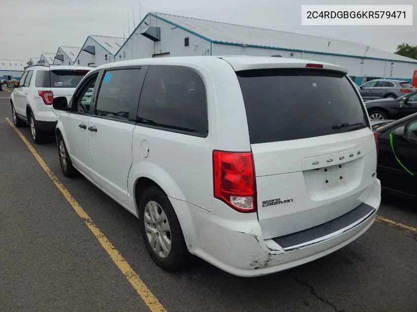 2019 Dodge Grand Caravan Se VIN: 2C4RDGBG6KR579471 Lot: 40775796