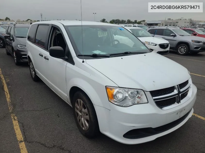 2019 Dodge Grand Caravan Se VIN: 2C4RDGBG6KR579471 Lot: 40775796