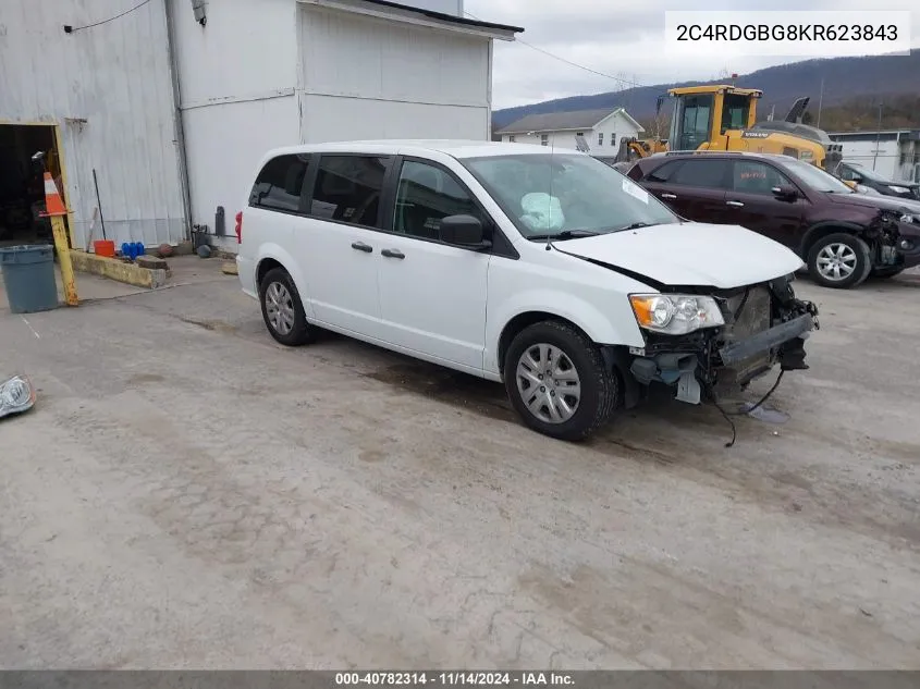 2019 Dodge Grand Caravan Se VIN: 2C4RDGBG8KR623843 Lot: 40782314