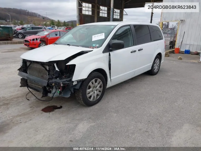 2019 Dodge Grand Caravan Se VIN: 2C4RDGBG8KR623843 Lot: 40782314