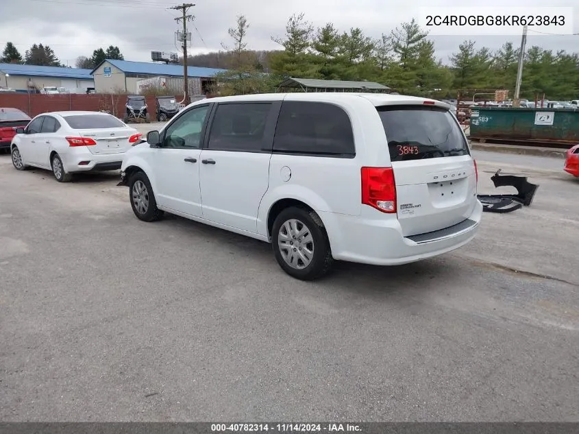 2019 Dodge Grand Caravan Se VIN: 2C4RDGBG8KR623843 Lot: 40782314