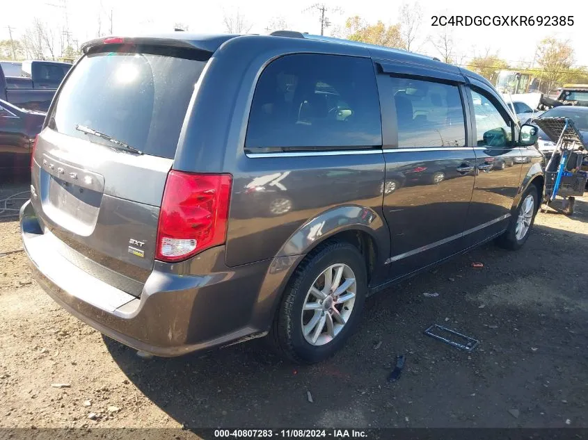 2019 Dodge Grand Caravan Sxt VIN: 2C4RDGCGXKR692385 Lot: 40807283