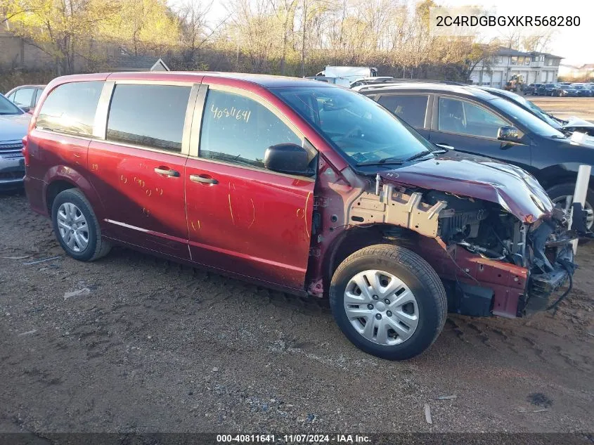 2019 Dodge Grand Caravan Se VIN: 2C4RDGBGXKR568280 Lot: 40811641