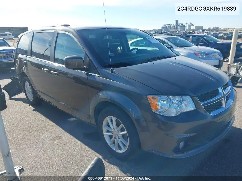 2019 Dodge Grand Caravan Sxt VIN: 2C4RDGCGXKR619839 Lot: 40812071