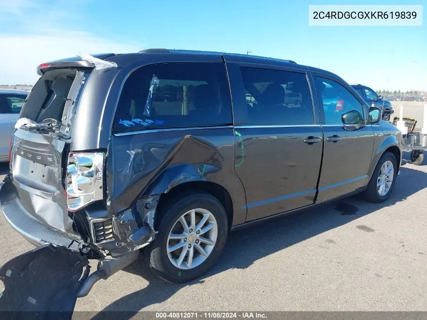 2019 Dodge Grand Caravan Sxt VIN: 2C4RDGCGXKR619839 Lot: 40812071