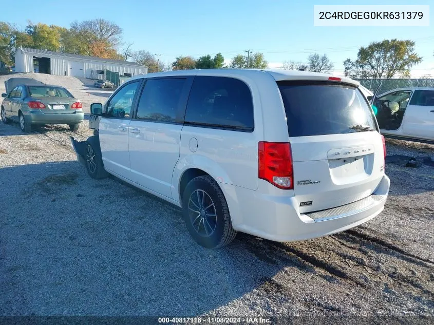 2019 Dodge Grand Caravan Gt VIN: 2C4RDGEG0KR631379 Lot: 40817118