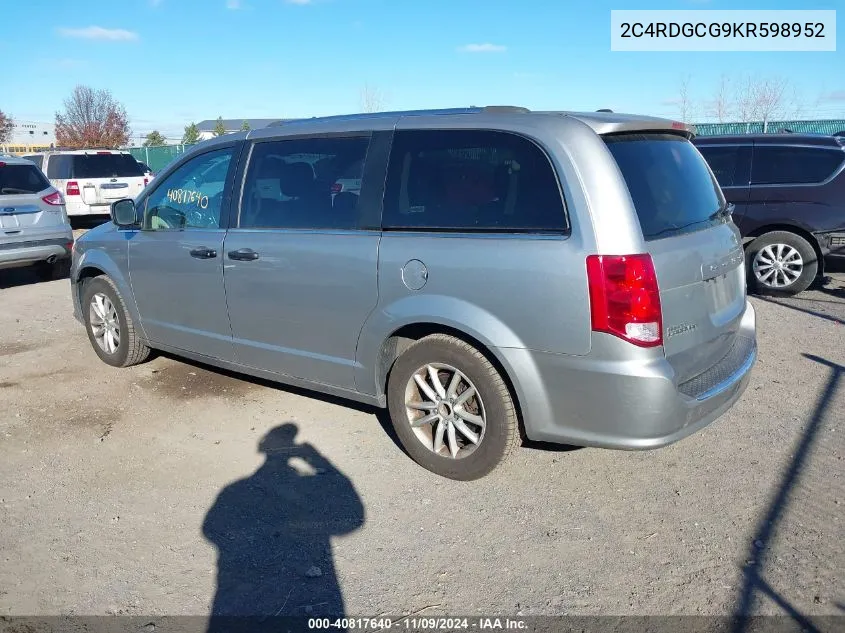 2C4RDGCG9KR598952 2019 Dodge Grand Caravan Sxt