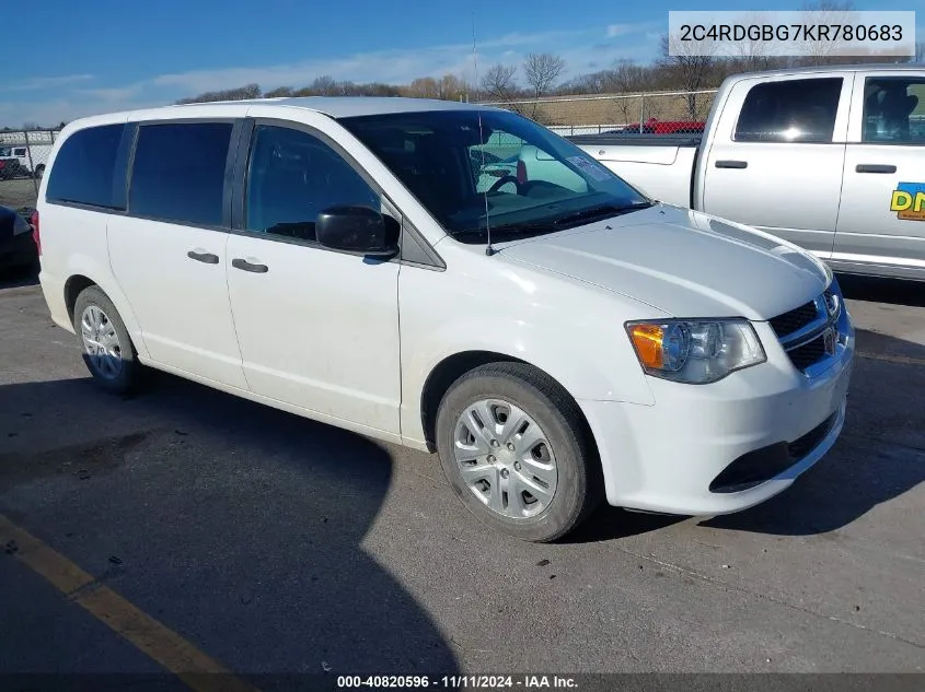 2019 Dodge Grand Caravan Se VIN: 2C4RDGBG7KR780683 Lot: 40820596