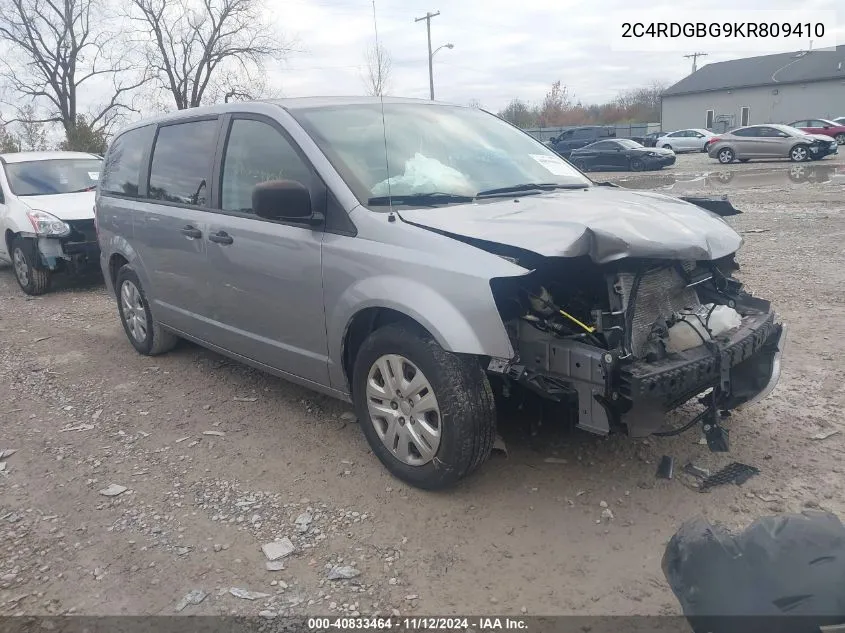 2019 Dodge Grand Caravan Se VIN: 2C4RDGBG9KR809410 Lot: 40833464