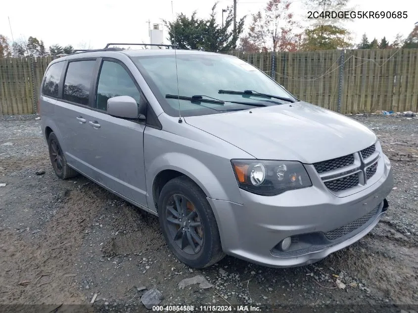 2019 Dodge Grand Caravan Gt VIN: 2C4RDGEG5KR690685 Lot: 40854588