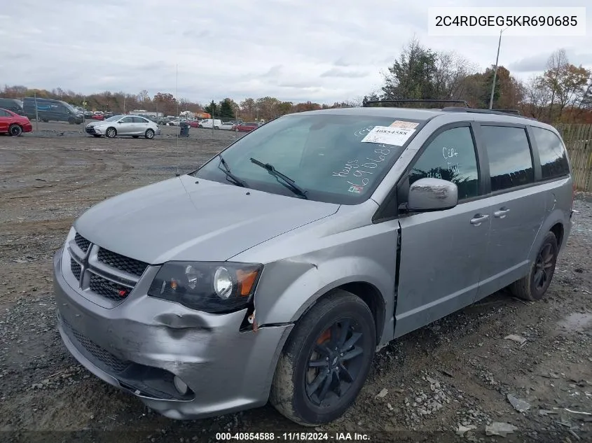 2019 Dodge Grand Caravan Gt VIN: 2C4RDGEG5KR690685 Lot: 40854588