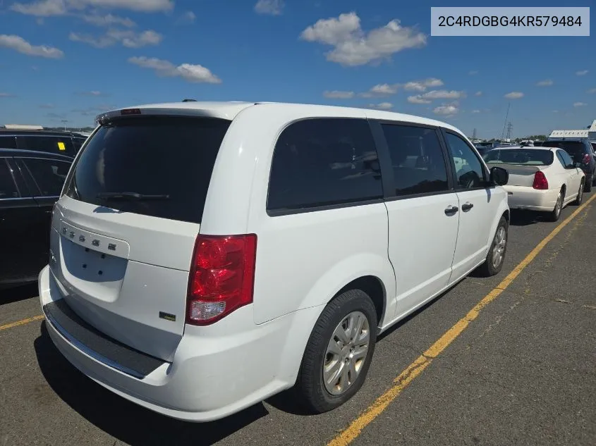 2019 Dodge Grand Caravan Se VIN: 2C4RDGBG4KR579484 Lot: 40897038