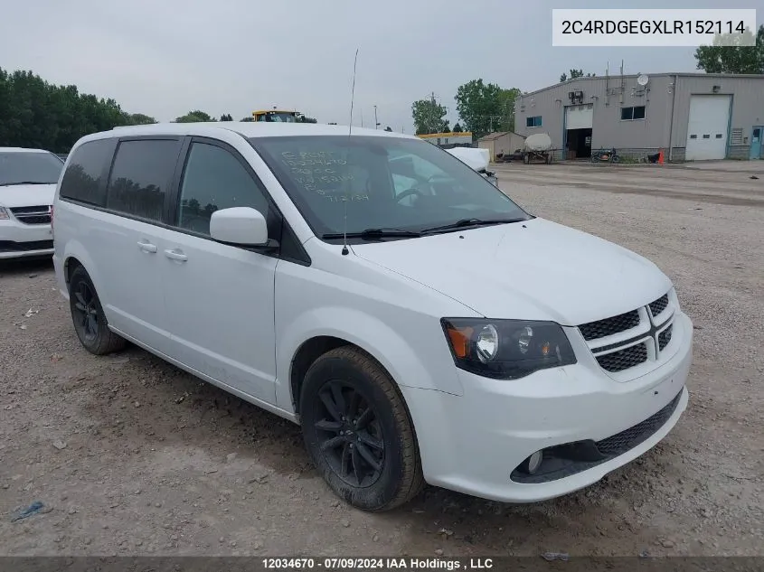 2020 Dodge Grand Caravan Gt VIN: 2C4RDGEGXLR152114 Lot: 12034670