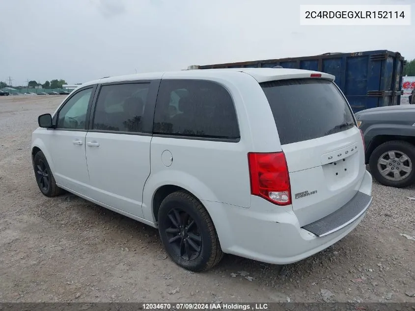 2020 Dodge Grand Caravan Gt VIN: 2C4RDGEGXLR152114 Lot: 12034670