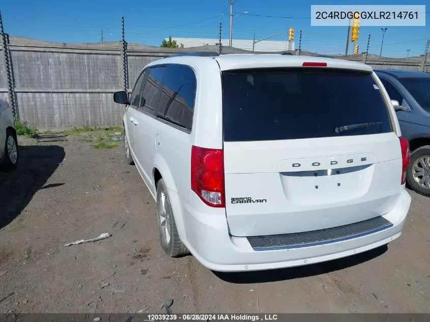 2020 Dodge Grand Caravan Premium Plus VIN: 2C4RDGCGXLR214761 Lot: 12039239