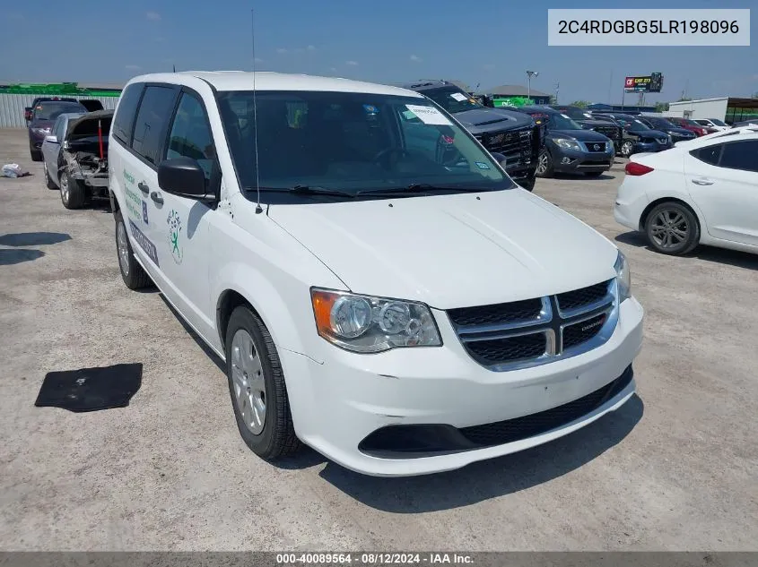 2020 Dodge Grand Caravan Se VIN: 2C4RDGBG5LR198096 Lot: 40089564