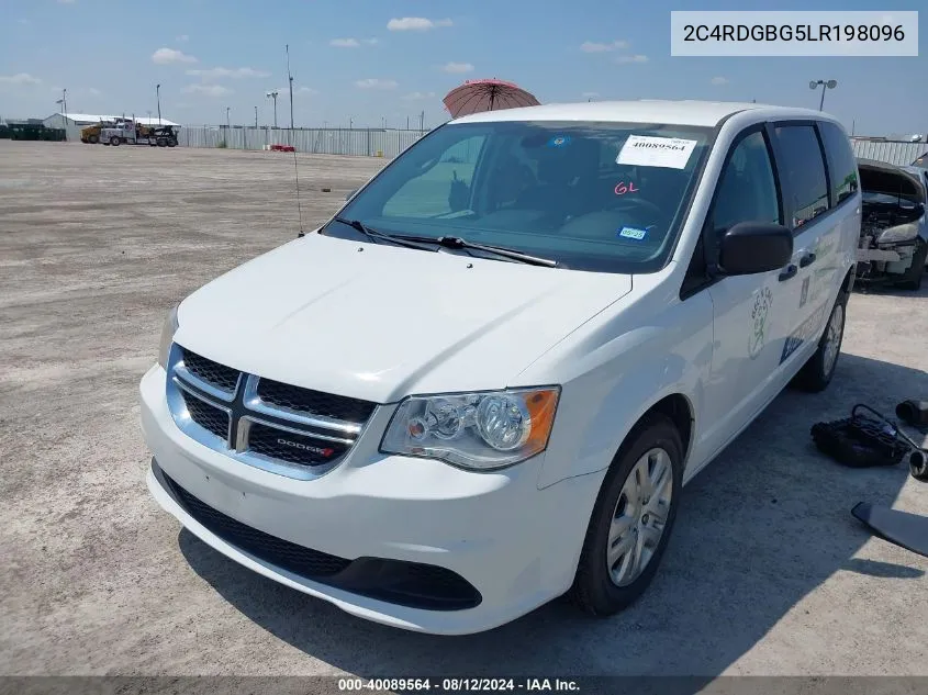 2020 Dodge Grand Caravan Se VIN: 2C4RDGBG5LR198096 Lot: 40089564