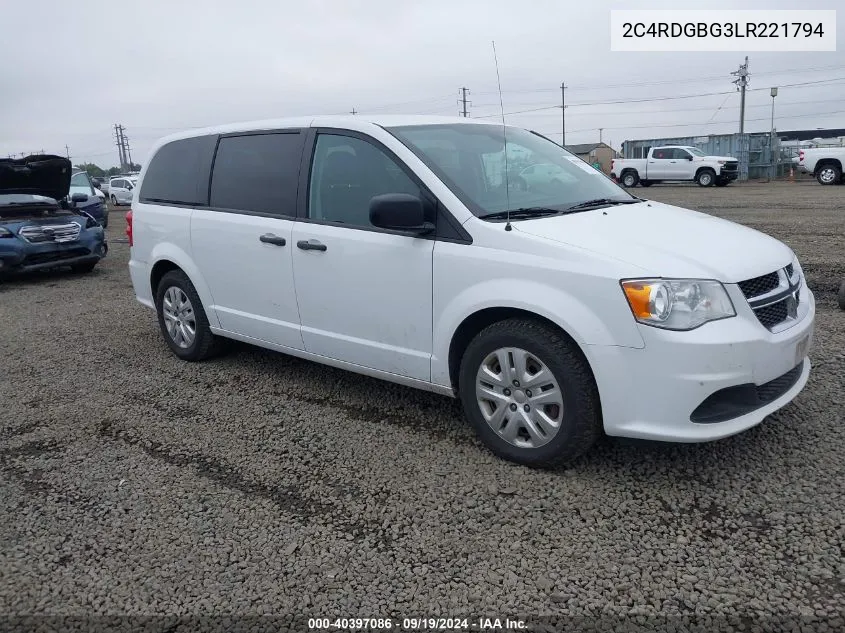 2C4RDGBG3LR221794 2020 Dodge Grand Caravan Se