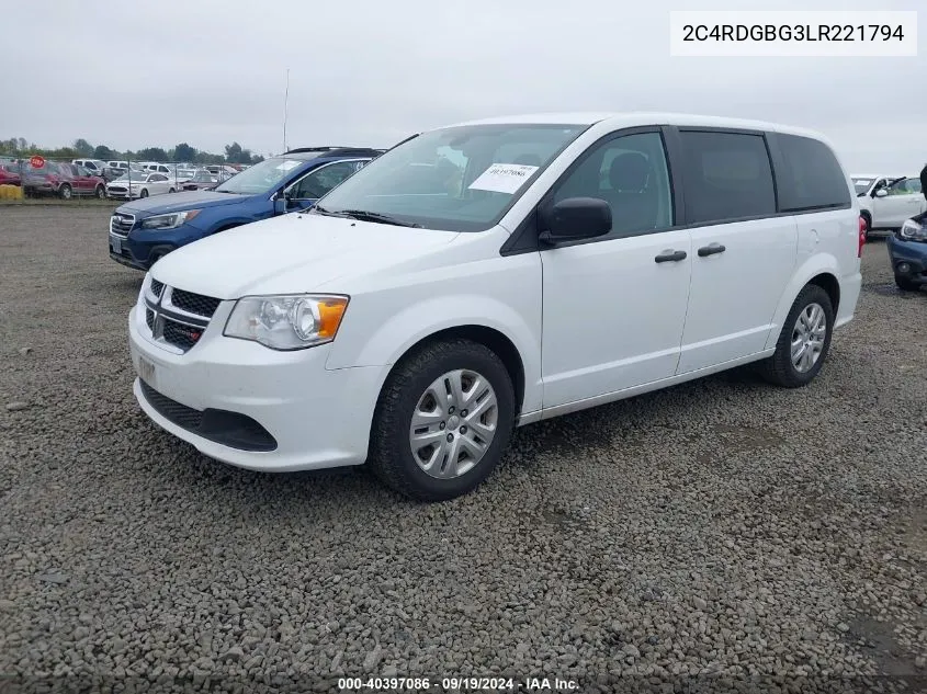 2C4RDGBG3LR221794 2020 Dodge Grand Caravan Se