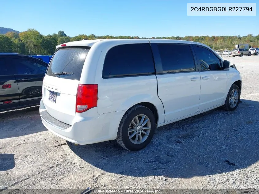 2020 Dodge Grand Caravan Se Plus VIN: 2C4RDGBG0LR227794 Lot: 40594415