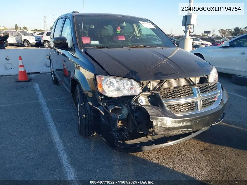 2020 Dodge Grand Caravan Sxt VIN: 2C4RDGCGXLR194754 Lot: 40771022