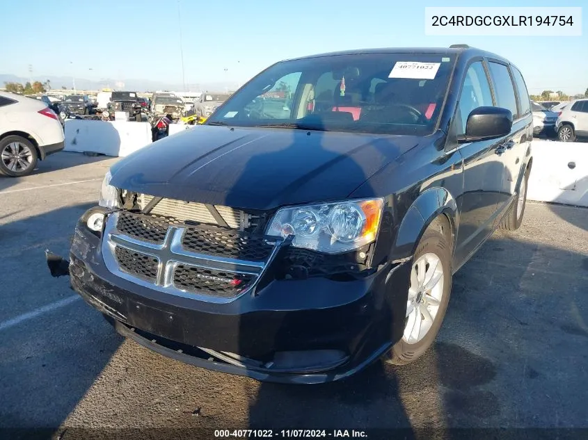 2020 Dodge Grand Caravan Sxt VIN: 2C4RDGCGXLR194754 Lot: 40771022