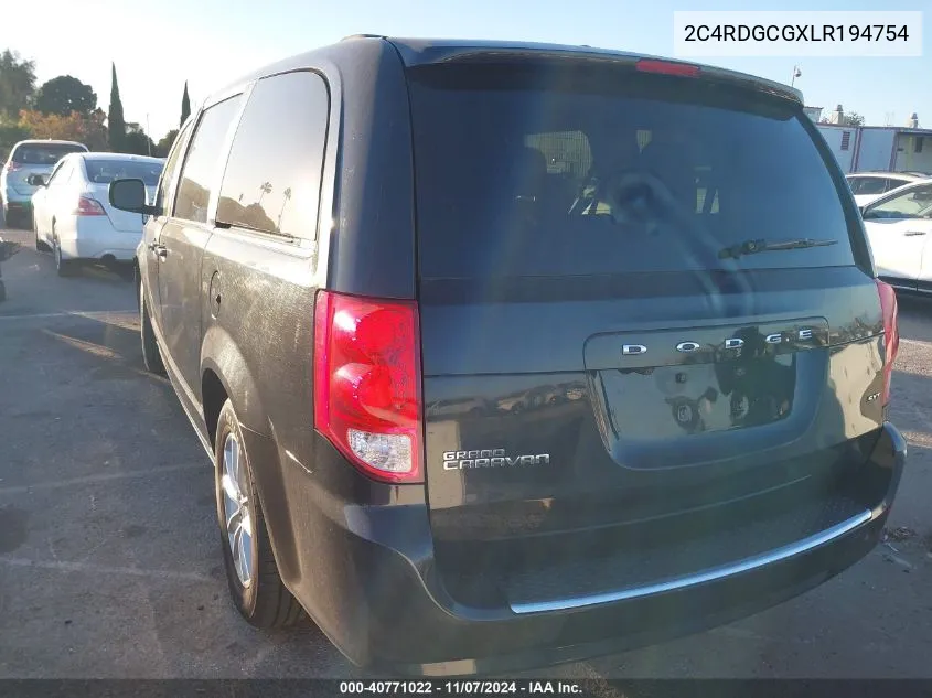 2020 Dodge Grand Caravan Sxt VIN: 2C4RDGCGXLR194754 Lot: 40771022