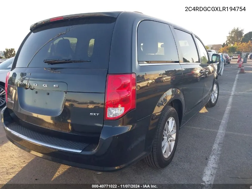 2020 Dodge Grand Caravan Sxt VIN: 2C4RDGCGXLR194754 Lot: 40771022