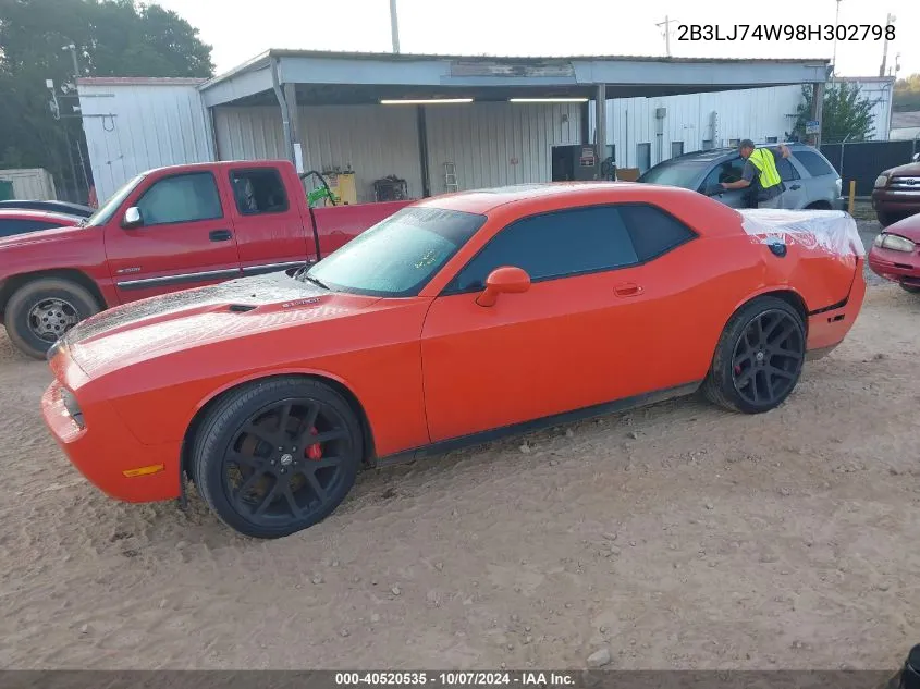 2008 Dodge Challenger Srt8 VIN: 2B3LJ74W98H302798 Lot: 40520535