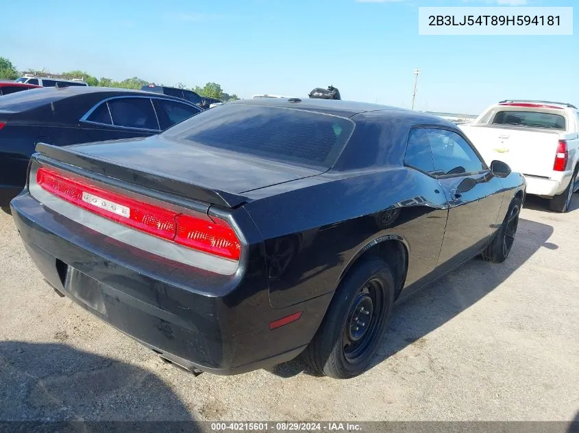 2009 Dodge Challenger R/T VIN: 2B3LJ54T89H594181 Lot: 40215601